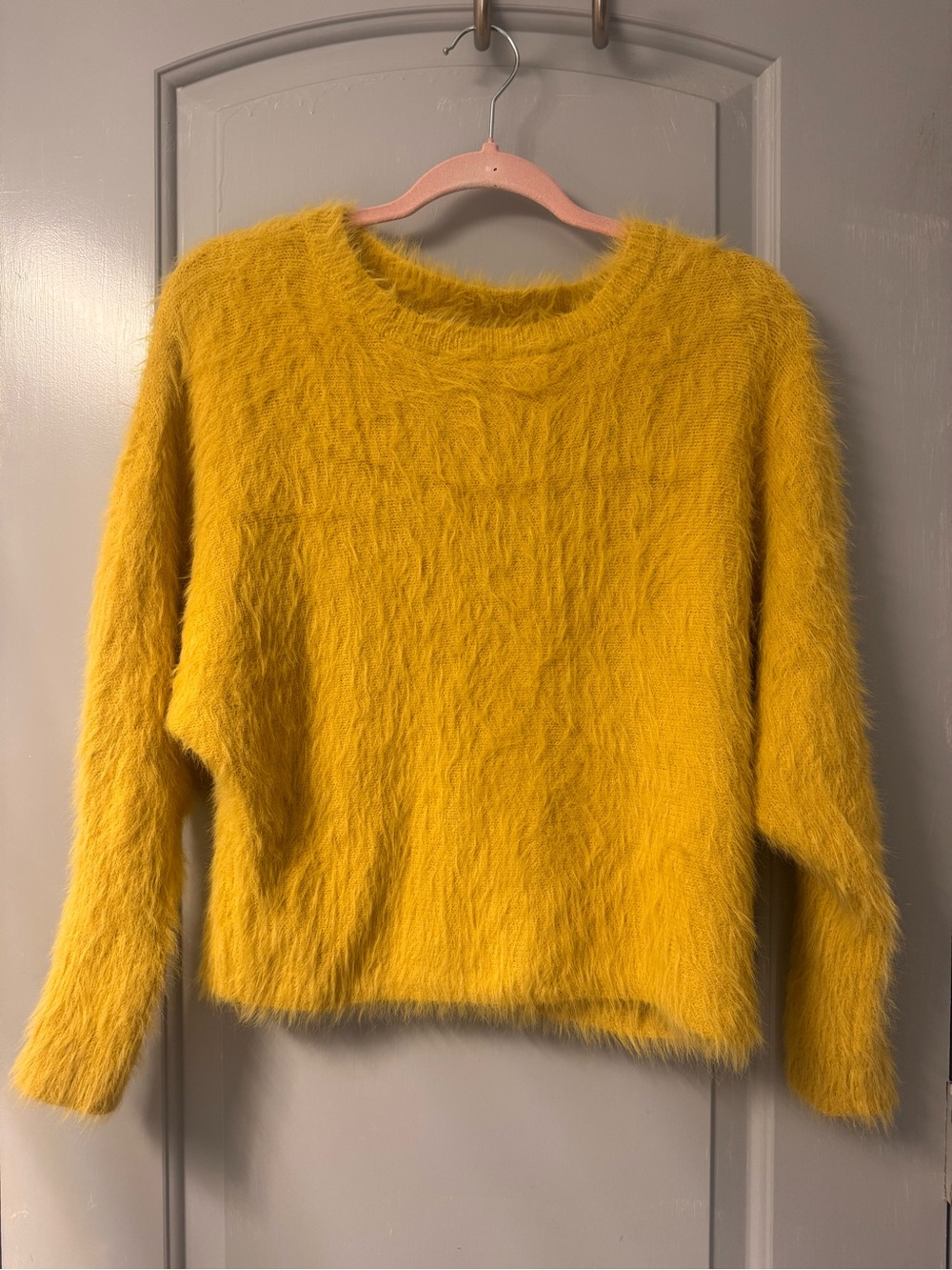 Jessica Simpson Mustard Yellow Fuzzy Knit Sweater